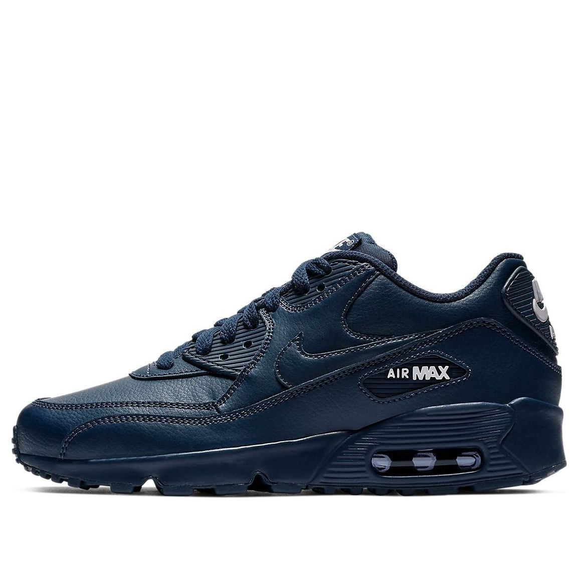 (GS) Nike Air Max 90 Leather 'Midnight Navy' 833412-412 - KICKS CREW