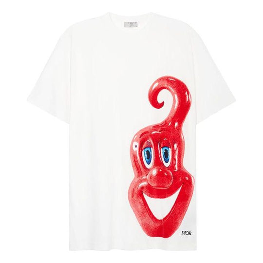 Men's DIOR x KENNY SCHARF limited Printing Short Sleeve White  193J650A0700-C083