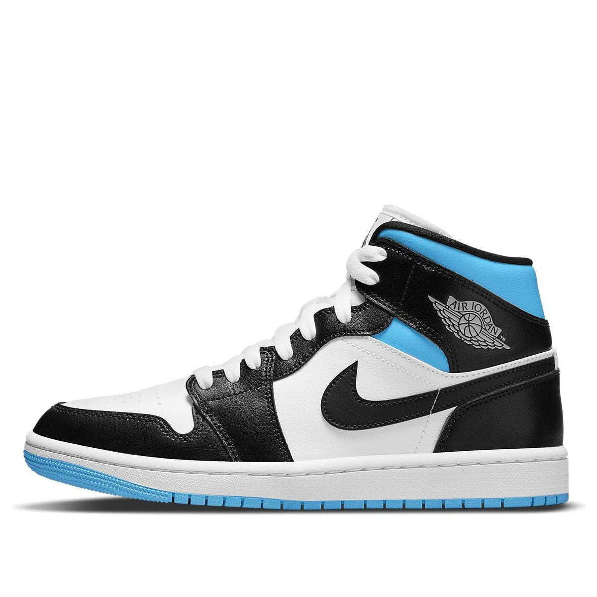 WMNS) Air Jordan 1 Mid 'University Blue Black White' BQ6472-102