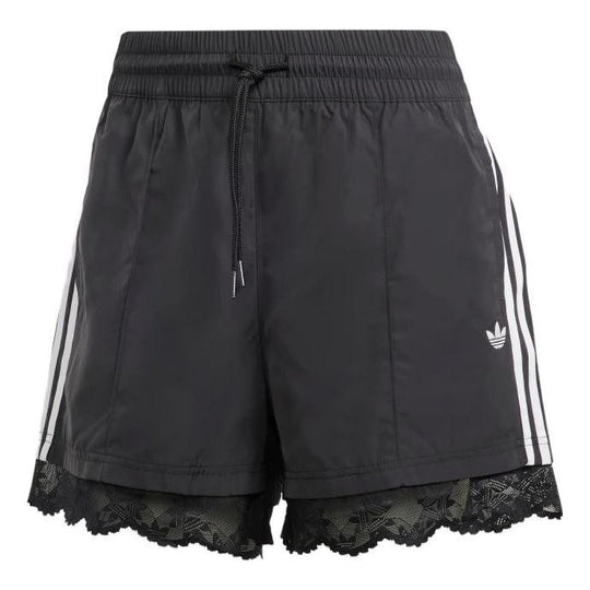 adidas Originals Trefoil Moment lace shorts in black