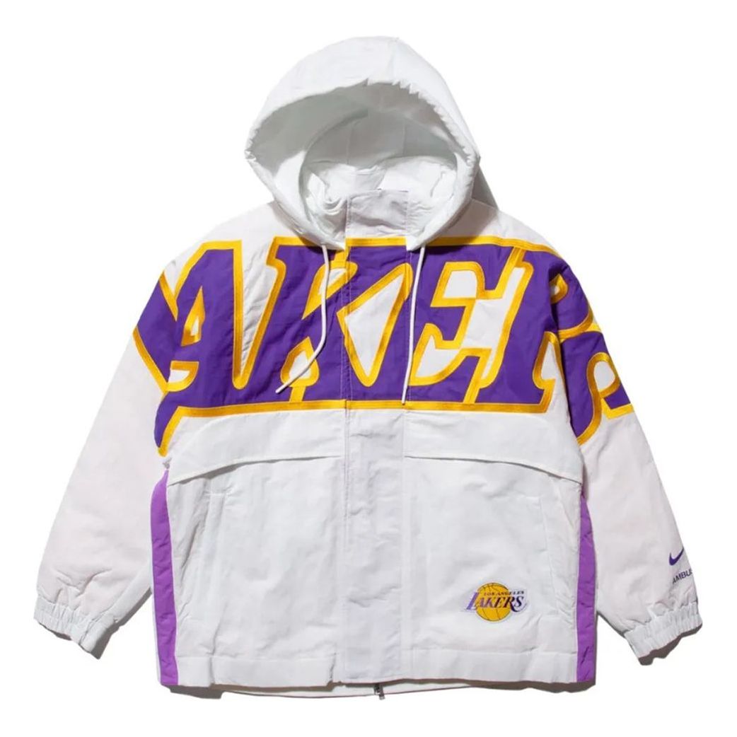 (WMNS) Nike x AMBUSH NBA Lakers Jacket 'Summit White Purple Yellow'  DB1617-121