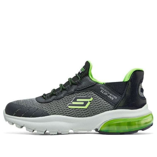 (GS) Skechers Slip-ins Razor Flex Air Sneaker 'Grey Black Green' 403839L-CCBK