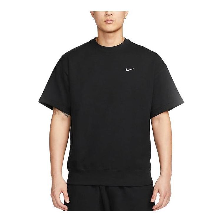 Nike Solo Swoosh Short Sleeve French Terry Top 'Black' DX0881-010 ...