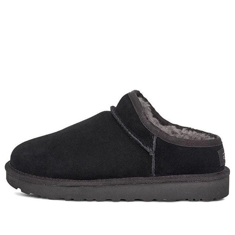 (WMNS) UGG Classic Slippers Fleece Lined Black 1108193-BLK - KICKS CREW