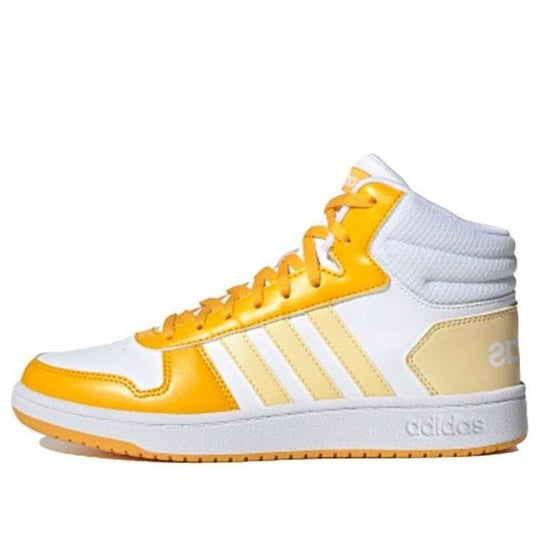 (WMNS) adidas neo Hoops 2.0 Mid White/Yellow G55054 - KICKS CREW