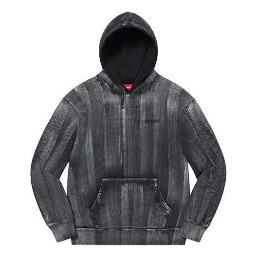 Supreme Brush Stroke Hooded Sweatshirt 'Black White' SUP-SS21-662