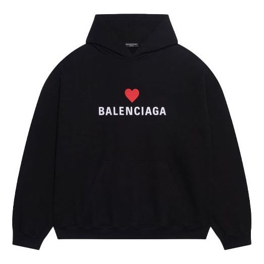 Balenciaga Qixi Hoodie Wide Fit 'Black' 674986TLVC21070 - KICKS CREW