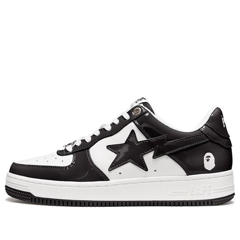 A BATHING APE Bape Sta Low 'Black White' BAPE-COLLEGE-BLACK - KICKS CREW