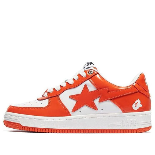 A BATHING APE Bape Sta Patent Leather 1I70-191-002-ORANGE - KICKS CREW