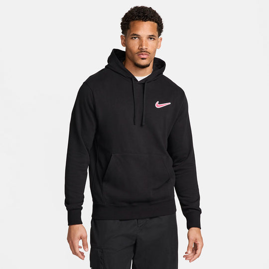 Nike Sportswear Pullover Hoodie 'Black Pinksicle' FZ5200-010 - KICKS CREW