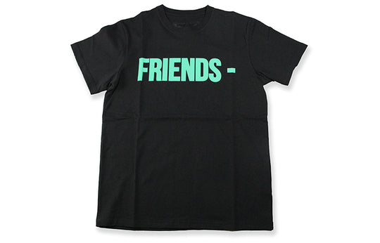 VLONE Friends Back Large Logo Printing Couple Style Short Sleeve Black  Green VLTE17SS002-BLK