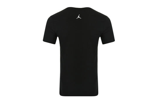 Men's Air Jordan Printing Round Neck Short Sleeve Black T-Shirt 789654-010 T-shirts - KICKSCREW