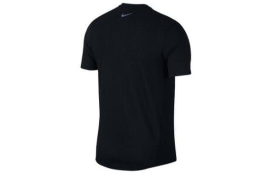 Men's Nike Solid Color Logo Round Neck Casual Short Sleeve Black T-Shirt 892814-010