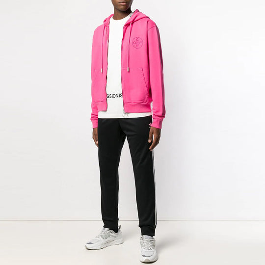 OFF-WHITE SS19 Logo Hooded Jacket Men Pink OMBE001R190030102828 Hoodie - KICKSCREW