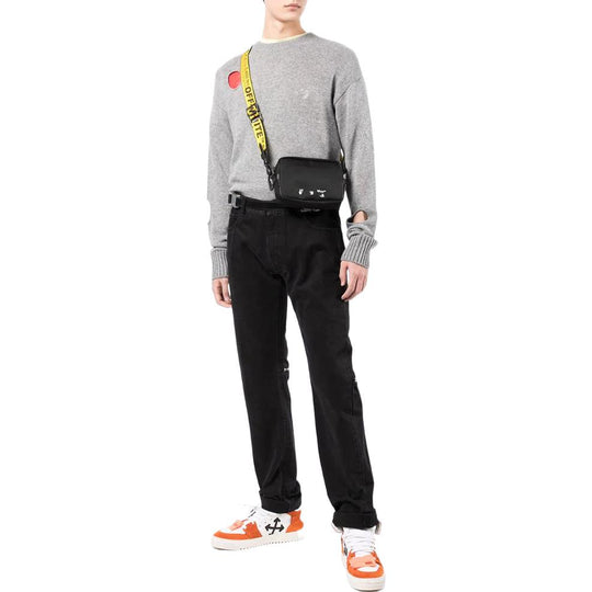 Men's Off-White SS22 Solid Color Round Neck Pullover Long Sleeves Wool ...