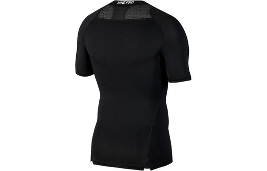 New Nike Men's Pro Half Sleeve Compression Football Shirt (XXXL,  Black/White)