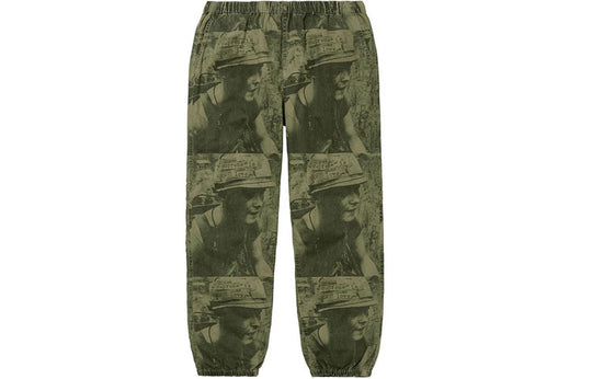 Supreme FW19 Week 1 Supreme Is Love Skate Pant Printing Long Pants Unisex  Green SUP-FW19-178