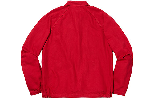 Supreme FW18 Snap Front Twill Jacket Red Logo SUP-FW18-136 - KICKS