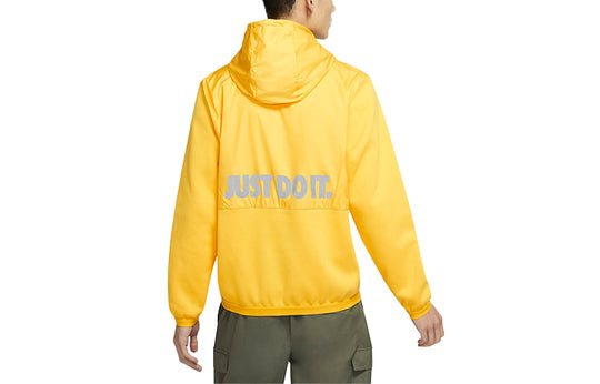 Nike Sportswear Just Do It Fleece Stay Warm Reflective Casual Sports Pullover Yellow CU4102 743