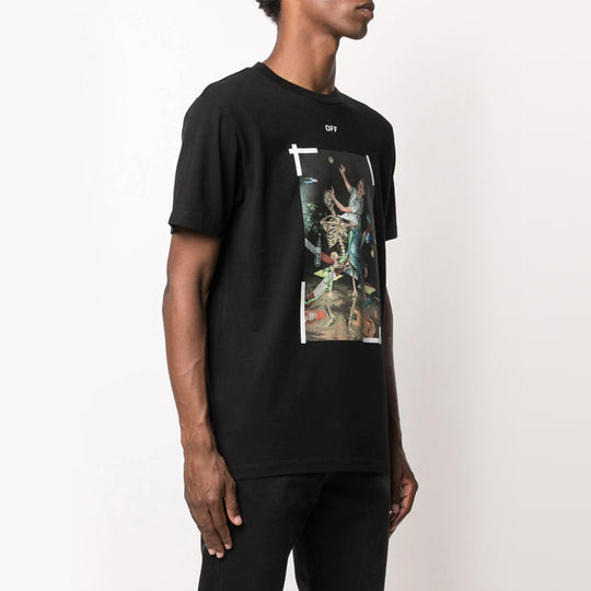 Off-White Painting Printing Short Sleeve Black OMAA027F20FAB0171001