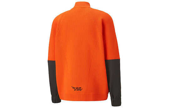 PUMA x Central Saint Martins Crossover Casual Loose Stand Collar Knit Jacket Flame Orange 598588-23