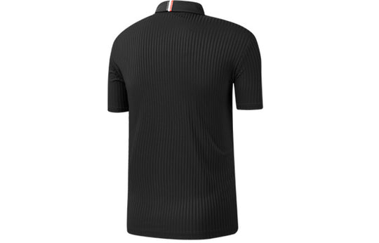 Men's FILA Minimalistic Business Stripe POLO Black Polo Shirt A11M025154F T-shirts - KICKSCREW