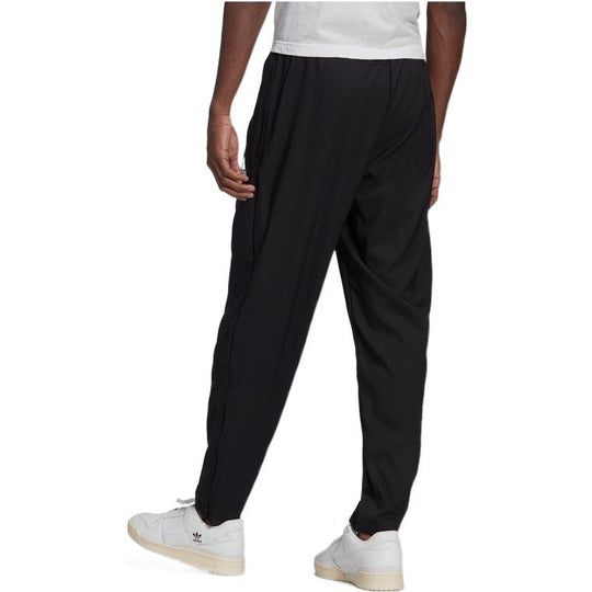 Men's adidas SS22 Solid Color Zipper Pants Elastic Waistband Sports Pants/Trousers/Joggers Black H57533