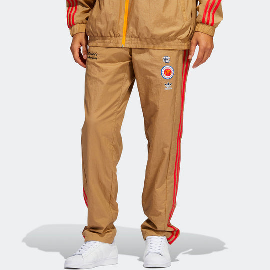 Men's adidas originals x Eric Emanuel Crossover Stripe Basketball Sports Pants Khaki HI5590