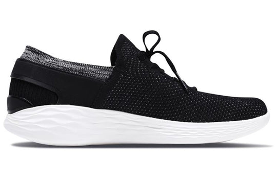 (WMNS) Skechers You Running Shoes Black/White 14960-BKW