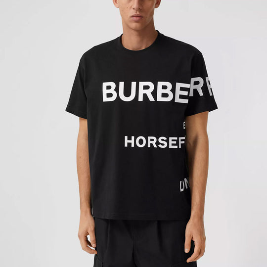 Men's Burberry SS21 Horseferry Logo Printing Loose Round Neck