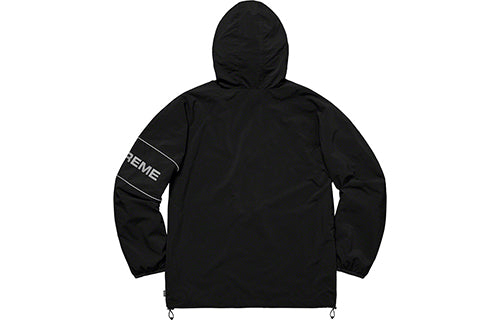 Supreme Ripstop Hooded Pullover Half Zipper waterproof Interchange Jacket  Black SUP-SS19-901