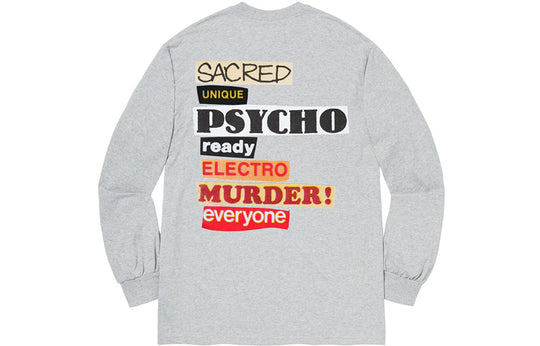 Supreme SS20 Week 1 Sacred Unique L/S Tee Back Alphabet Long Sleeves Unisex  Gray SUP-SS20-333