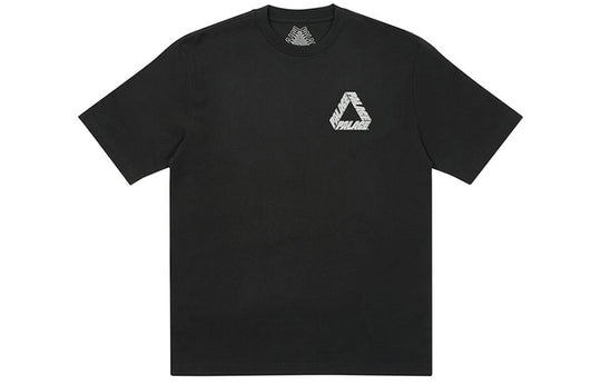 PALACE P3 Team Dark Back Logo Cozy Round Neck Short Sleeve Black T-Shi