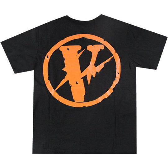 VLONE x Fragment Design Crossover Flash Large Logo Short Sleeve Couple  Style Black VLTE17FW005