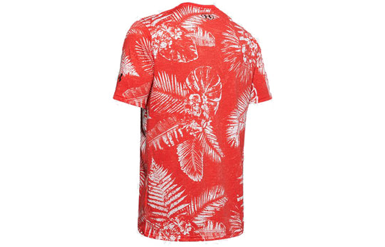 Men's Under Armour Project Rock Aloha Camo Short Sleeve Red 1351585-608