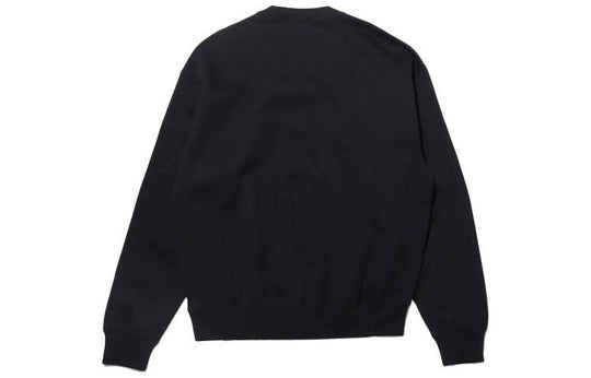 Nike Lab Fleece Crew Solid Color Stay Warm Sports Round Neck Pullover Black  DA0318-010