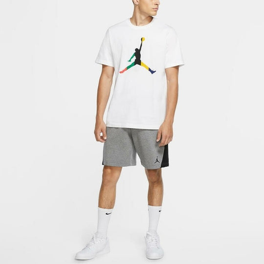 Air Jordan Solid Color Round Neck Printing Short Sleeve White DN1469-1 ...