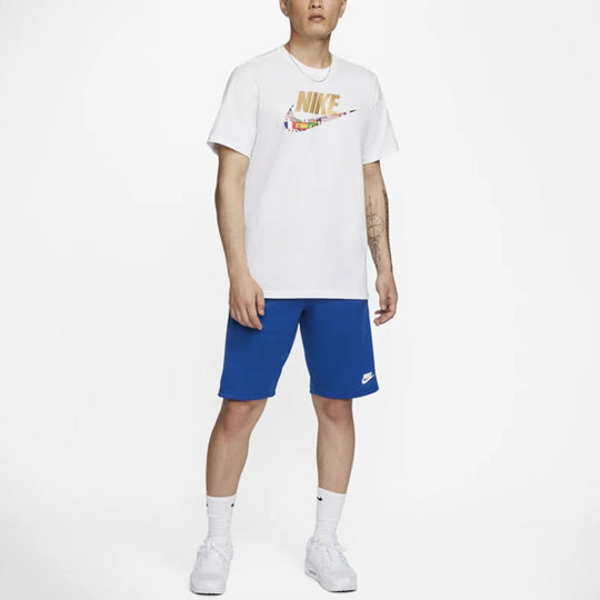 Nike Sportswear National Flag Logo Printing Sports Short Sleeve White ...