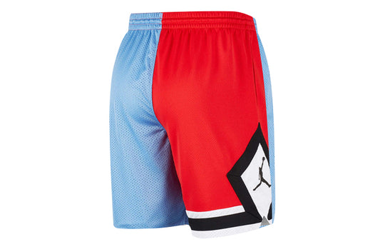 Air Jordan Drawstring Casual Sports Shorts Red Blue Splicing CZ2505-448