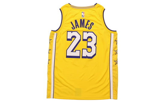 Nike NBA City limited Basketball Vest SW Fan Edition 19-20 Season Lakers  LeBron James 23 Yellow AV4646-729