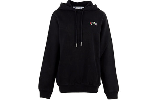 (WMNS) Off-White Flower Embroidered Arrow Hoodie Black OWBB035R21JER0031084