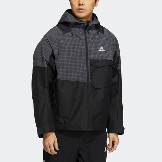 Adidas Th Vis Wvjkt Hooded Jacket 'Brown White' HN9041 - KICKS CREW