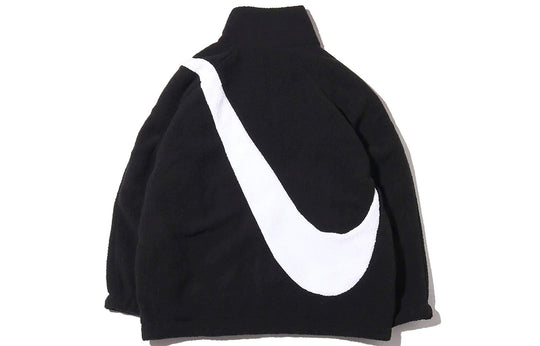 Nike Big Swoosh Large lamb's wool Reversible Jacket Asia Edition Black  CI8938-010