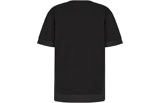 Men's DIOR x Sacai Crossover FW21 Large Cotton Short Sleeve Black T-Shirt  213J669A0554-C989