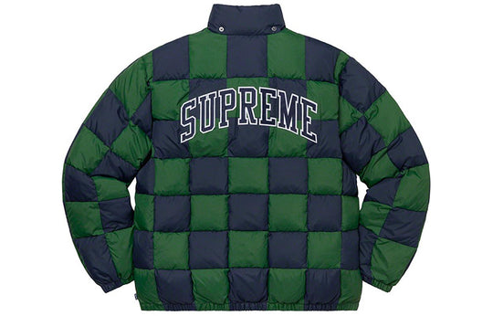 Supreme FW19 Week 17 Checkerboard Puffy Jacket 'Blue Green' SUP-FW19-1