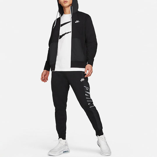 Nike MENS Sportswear French Terry Casual Sports Hooded Jacket Black CZ ...