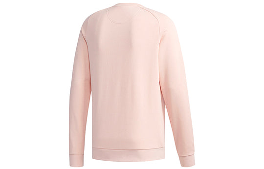 adidas neo Logo Printing Round Neck Pullover Long Sleeves Pink DT8306 ...