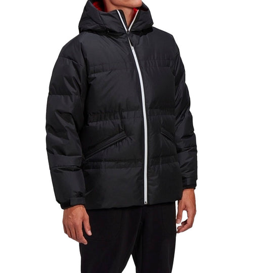 adidas Outdoor Casual Sports hooded down Jacket Black GF0054 - KICKS CREW