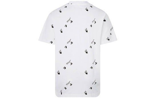 Off-White Full Print Alphabet Logo Round Neck Short Sleeve White OMAA0 ...