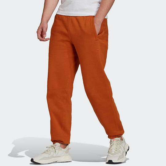 Men's adidas originals Logo Solid Color Bundle Feet Sports  Pants/Trousers/Joggers Orange Red H11383